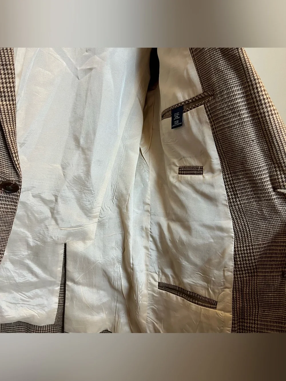 J Crew Ludlow Blazer Men's 38S Brown Herringbone Linen Cotton Sport Coat Casual